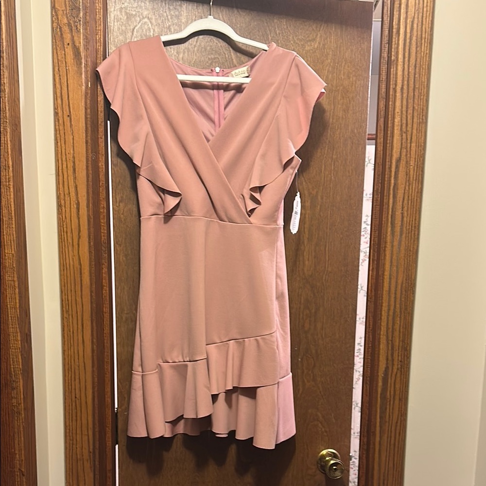 Elegant Pink Ruffle Dress